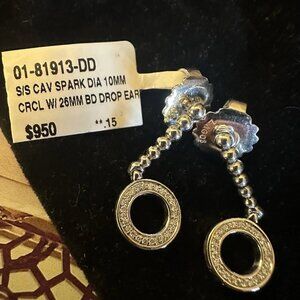 LAGOS EARRINGS Caviar Diamond, NWT, FREE SHIP; Retail $950;